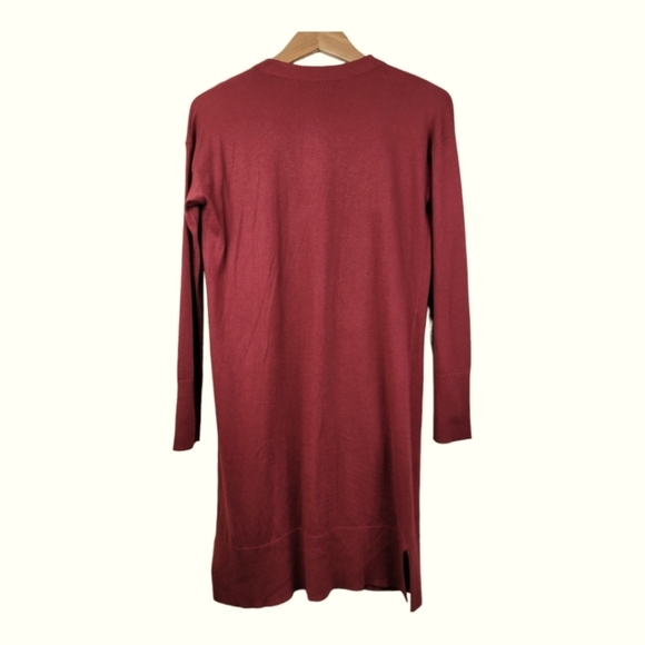 HALOGEN Long Cozy Cardigan in Wine/Burgundy/Merlot‎ - Picture 5 of 8